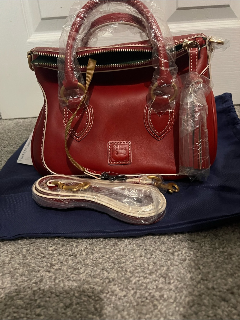 NWT Dooney&Bourke Florentine Leather Edge Satchel - Small Top-Handle/Crossbody